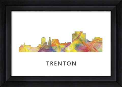 Framed Trenton New Jersey Skyline Print