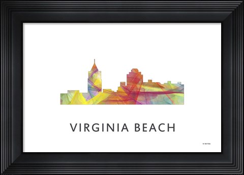 Framed Virginia Beach Virginia Skyline Print