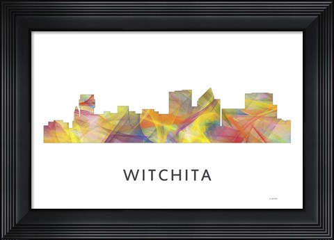 Framed Witchita Kansas  Skyline Print