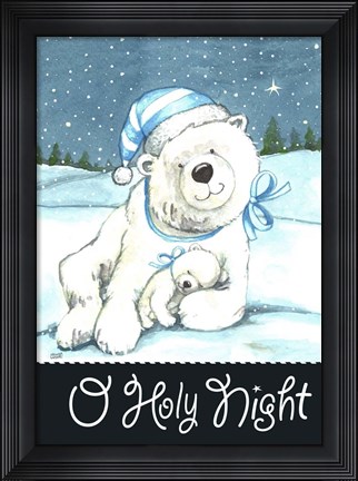 Framed Polar Bear Holy Night Print