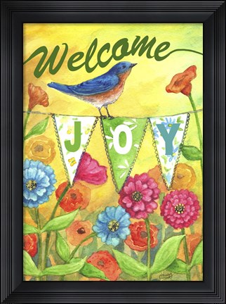 Framed Bluebird Welcome Print