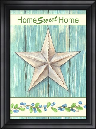 Framed Blue Star Sweet Home Print