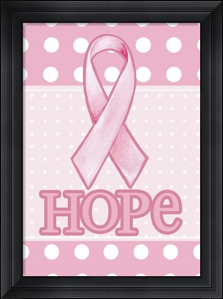 Framed Pink Polka Dot Hope Print