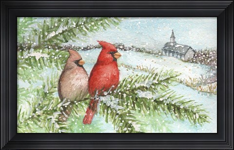 Framed Cardinal Winter Print