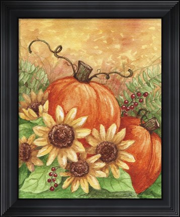 Framed Sunflowers Autumn Print