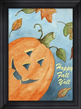 Framed Pumpkin Happy Fall Y&#39;all Print