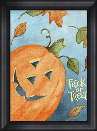 Framed Pumpkin Trick Or Treat Print
