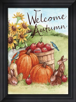 Framed Welcome Autumn Pumpkin Print