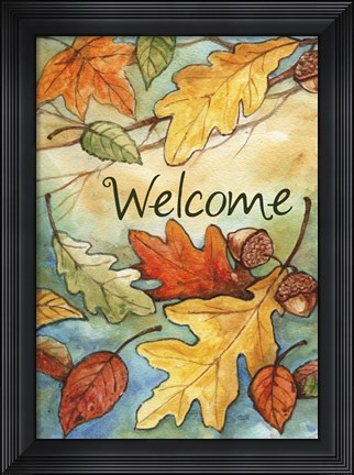 Framed Welcome Leaves Print