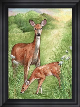 Framed New Mother and Fawn Print