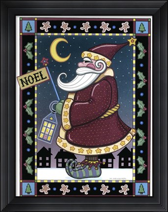 Framed Apple Santa Noel Print