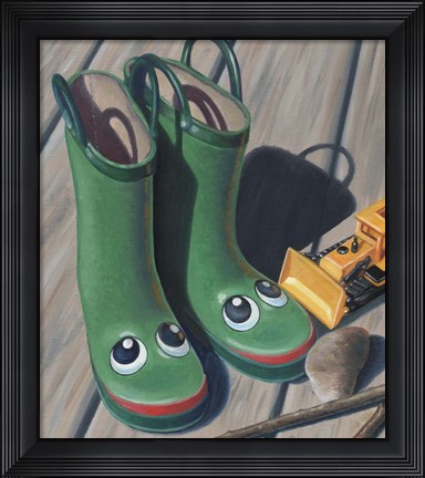 Framed Apple Frog Boots Print