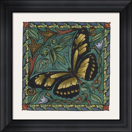 Framed Apple Butterfly Tile Print
