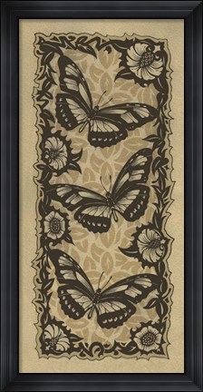 Framed Apple 3 Butterflies Print