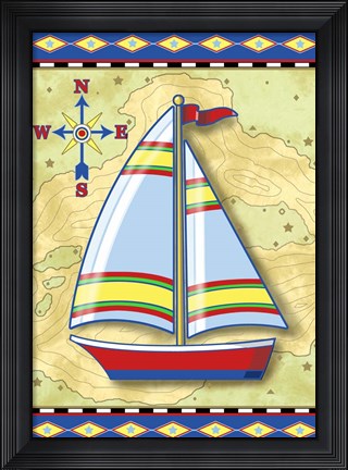 Framed Nautical V Print