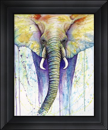 Framed Elephant Colors Print