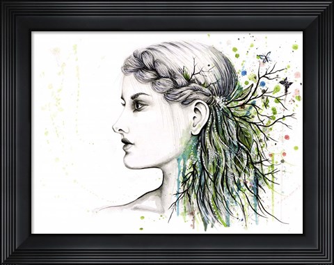 Framed Forest Lover Girl Portrait Print