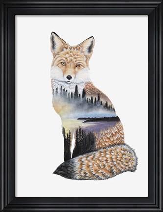 Framed Fox Lake landscape Print