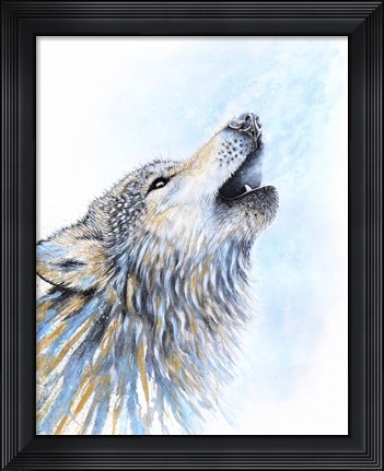 Framed Howling Wolf Print