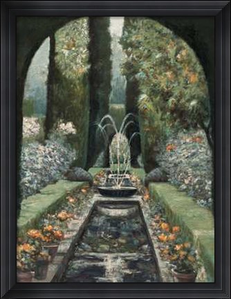 Framed Fountain Reflections Print