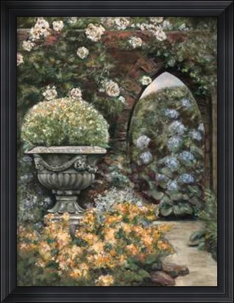 Framed Walkway to Garden Print