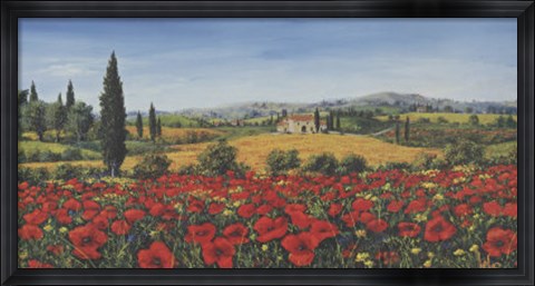 Framed Vallata Dei Papaveri Print