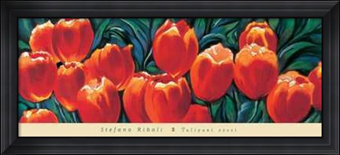 Framed Tulipani Rossi Print