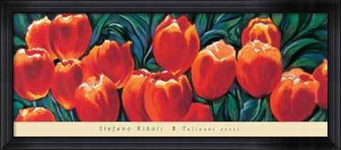 Framed Tulipani Rossi Print