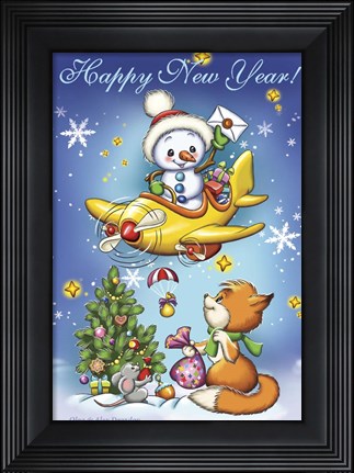 Framed New Year?s Air Mail Print