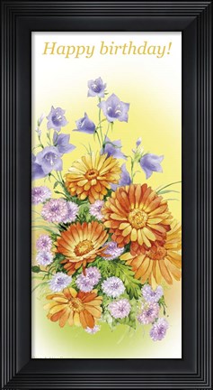 Framed Hand Bells and Calendula Print