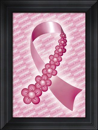 Framed Pink Courage I Print
