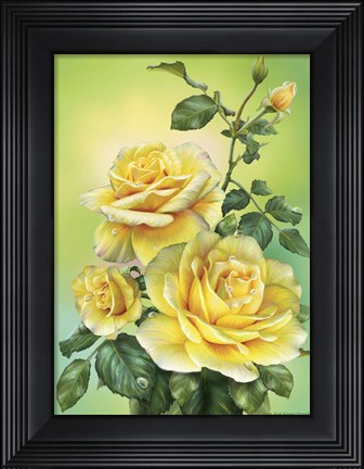 Framed Roses Yellow Print