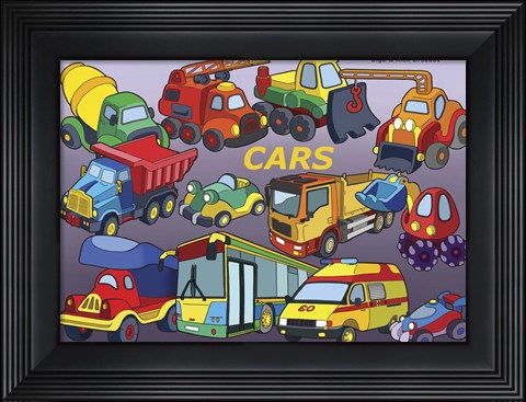 Framed Cars Print
