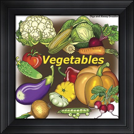 Framed Vegetables Print