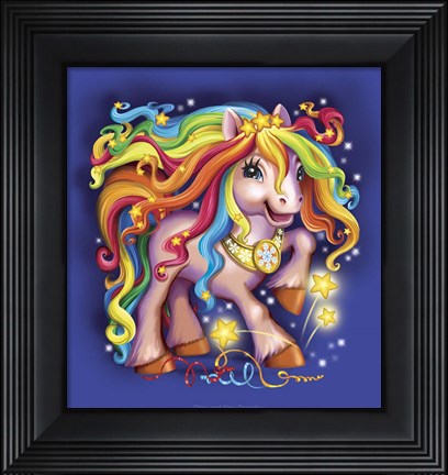 Framed Pony Rainbow Print