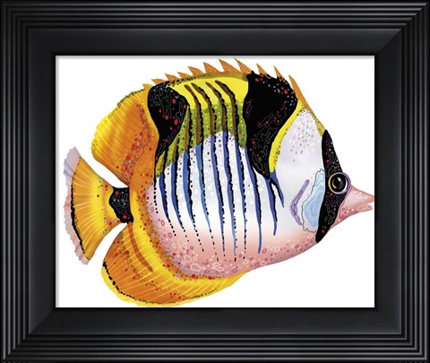 Framed Fish 1 Red-Yellow Print