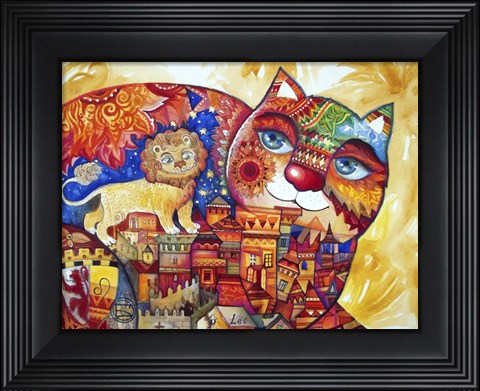 Framed Leo Cat Print