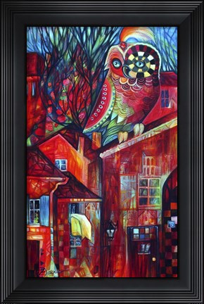 Framed Red Town Print