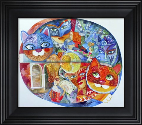 Framed Venice Cats Print