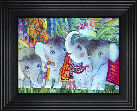 Framed Baby Elephant Print