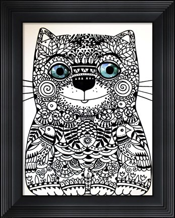 Framed Happy Cat Print