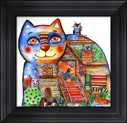 Framed Russian Tale Cat Print