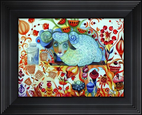 Framed Candy Sheep Print