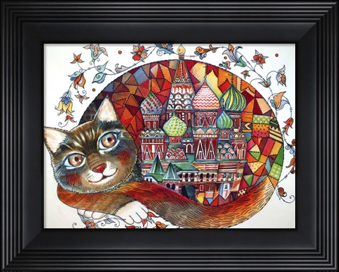 Framed Red Cat Print