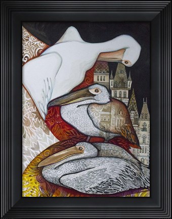 Framed Pelicans Print