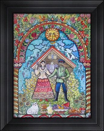 Framed Russian Folk Print