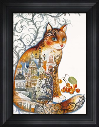 Framed Saint Petersburg Cat Print