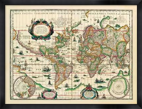 Framed Mapworld 1630 Print
