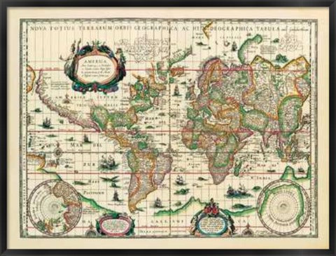 Framed Mapworld 1630 Print