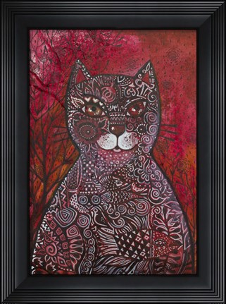 Framed Red Cat Print